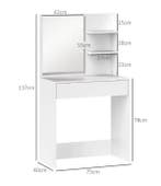 Kaptafel met Spiegel en Lade – Make-up Tafel Opbergrek, Huis en Inrichting, Tafels | Kaptafels, Verzenden, Nieuw