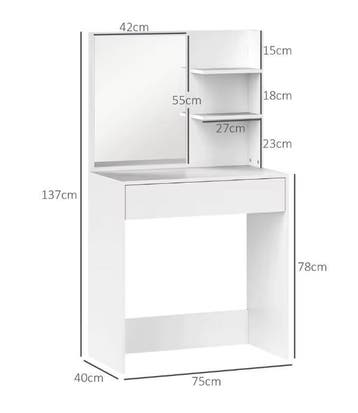 Kaptafel met Spiegel en Lade – Make-up Tafel Opbergrek, Verzenden, Nieuw