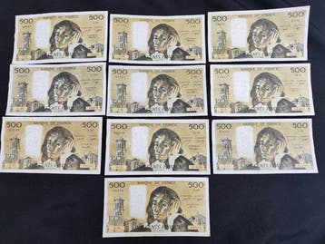 Frankrijk. - 100 x 500 Francs - Various Dates - Pick 156