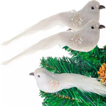 Ruhhy Kerstboomhangers - Vogels 2 Stuks - Elegante Witte..., Diversen, Ophalen of Verzenden, Nieuw