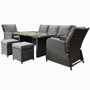 Bilbao premium stoel bank loungeset verstelbaar 6 delig, Ophalen of Verzenden, Nieuw, Wicker