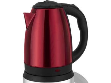Veiling - Rood RVS waterkoker 1.8 Liter 1500W, Witgoed en Apparatuur, Waterkokers, Nieuw