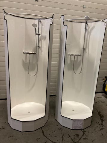 Te huur mobiele nooddouche / verbouwingsdouche, Doe-het-zelf en Verbouw, Sanitair, Gebruikt, Rvs, Douche