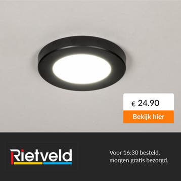 Rietveld-Spots-Zwart-Kunststof, Verzenden, Nieuw