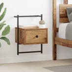 vidaXL Nachtkastje met lade 2 pcs Oudhout 35 x 30 x 51 cm, Minder dan 45 cm, Verzenden, Nieuw, Minder dan 55 cm