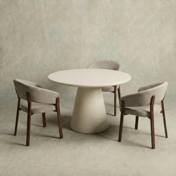 Eettafel Rond Maya Microcement 120 cm Beige, Verzenden, Rond, Nieuw, Industriële meubels