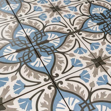 Keramische Portugese vloertegels 20x20 bloem motief blauw gr, Verzenden, Nieuw