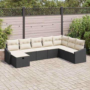 vidaXL Tuin Sofa Set 8 st poly rattan, Verzenden, Nieuw, Rotan, 8 zitplaatsen