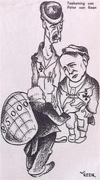 Spotprent met Deckers en Beerenbrouck (lijst optie, Lithos), Verzenden