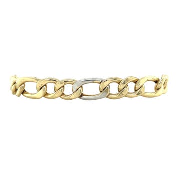 Gouden figaro armband 19.5 cm 14 karaat, Verzenden, Zo goed als nieuw, Goud