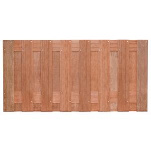 Schutting Tuinscherm Kampen 90x180cm Hardhout Geschaafd RVS, Tuin en Terras, Schuttingen, 1 tot 2 meter, Minder dan 3 meter, Nieuw