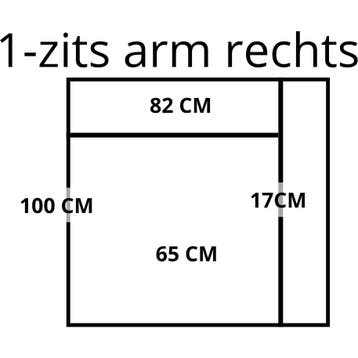 Leren elementenbank Match - element 1 zits (65) arm rechts, Industrieel, Modern, Scandinavisch, Nieuw, Ophalen of Verzenden, Rechte bank