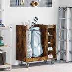 vidaXL Golfkast met wiel Effen Gerookt eiken 90 x 45 x 98 cm, Verzenden, Nieuw