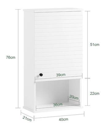 Hangende Wandkast met Deur en Open Vak voor Badkamer, Verzenden, Nieuw