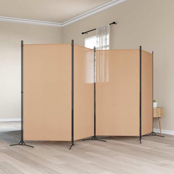 vidaXL 4-panelen roomdivider Beige 346 x 180 cm Stof, Verzenden, Nieuw