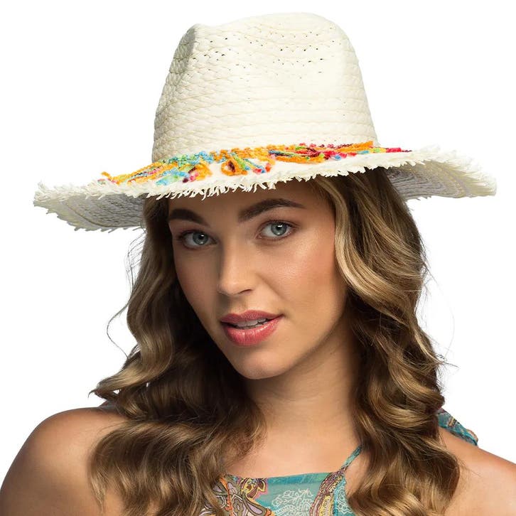 Sierlijke Witte Hoed Bohemian, Kleding | Dames, Carnavalskleding en Feestkleding, Nieuw, Ophalen of Verzenden