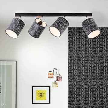 Brilliant Galance Spotbalk, 4-spots, zwart-goud, Ophalen of Verzenden, Nieuw