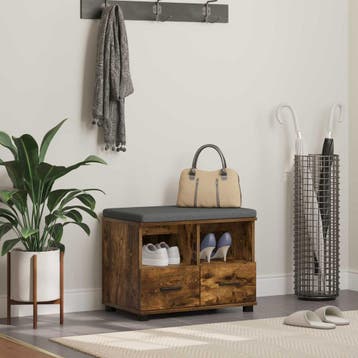 vidaXL Halbank Gerookte Eik 60 x 38 x 46 cm, Verzenden, Nieuw