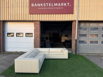 Hoekbank relax bank creme leer design bankstel, Design, Hoekbank, Vierpersoons of meer, Leer