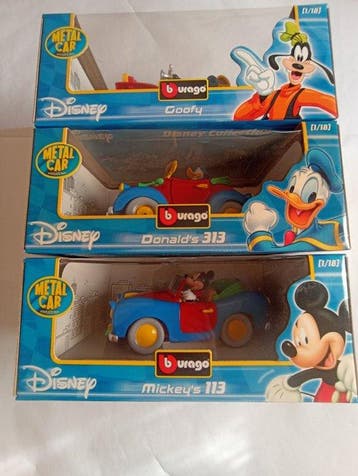 Bburago 1:18 - Modelauto (3) - Walt Disney Collection:, Nieuw