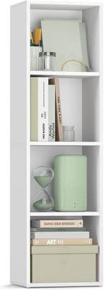 Opbergkast - boekenkast - wit hout - 4  niveaus - hoogte, Huis en Inrichting, Kasten | Wandmeubels, Verzenden, Nieuw