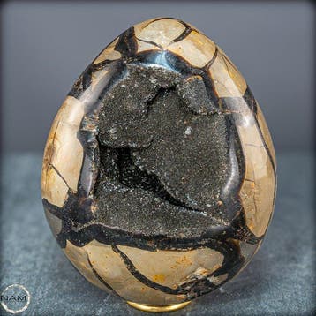 Septarien calciet geode ei – monumentaal luxeobject uit