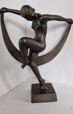 Beeldje - Danseres met sluier - spelter, Antiek en Kunst, Curiosa en Brocante