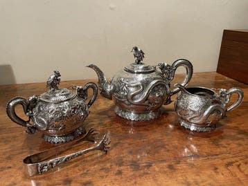 Theepot (4) - .925 zilver -