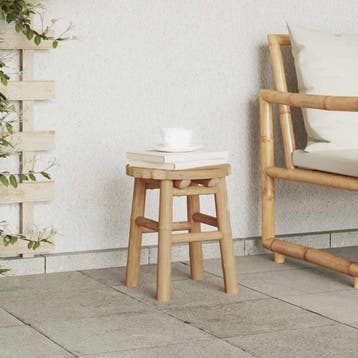 vidaXL Kruk Bamboe Natuurlijk 30 x 30 x 36 cm Bamboe, Huis en Inrichting, Stoelen, Verzenden, Nieuw, Bruin