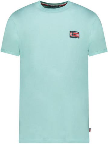 Geographical Norway T-shirt Ronde Hals Met Vlag Jaltimore, Verzenden, Nieuw, Groen