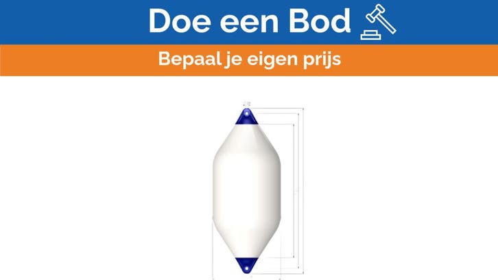 Bieden: Polyform F11 white heavy duty fender 145 x 60 cm, Watersport en Boten, Overige Watersport en Boten, Nieuw, Ophalen of Verzenden