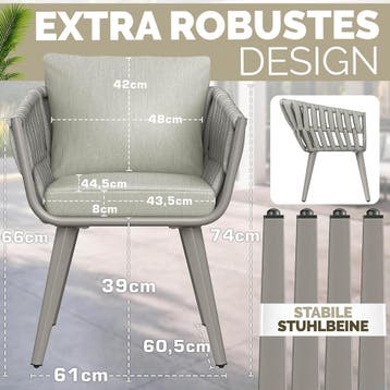 Tuinstoelen - Weerbestendig - Met armleuning - Beige - Tillv, Verzenden, Zo goed als nieuw