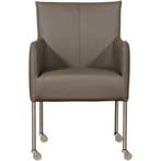 Set van 4 Leren eetkamerstoelen Desire - Toledo Smog, Ophalen of Verzenden, Nieuw, Leer, Vijf, Zes of meer stoelen