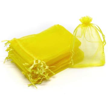 Organza Zakjes - 10x15 cm - Geel - 20 Stuks - Cadeauzakjes, Verzenden, Nieuw