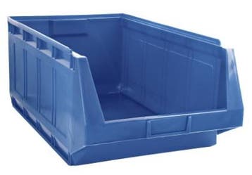 Magazijnbak, 580x360x250 mm, blauw kunststof, gebruikt -, Ophalen of Verzenden