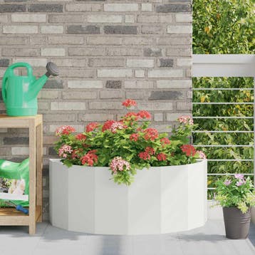 vidaXL Plantenbak Wit 90 x 45 x 35 cm Staal, Verzenden, Minder dan 60 cm, Nieuw, Metaal
