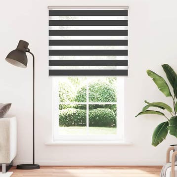 vidaXL Zebra rolgordijn 135x200 cm stofbreedte 130,9 cm, Verzenden, Nieuw, Zwart