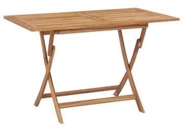 Opvouwbare Teakhouten Tuintafel 120x70 cm met Parasolgat, Verzenden, Nieuw
