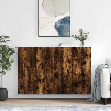 vidaXL Hangkasten 2 st 69,5x34x90 cm gerookt eikenkleurig, Verzenden, Nieuw, 50 tot 100 cm, Minder dan 100 cm