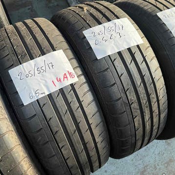 2 x Continental SportContact 3 205-55-17 Zomerbanden 6,5mm, Gebruikt, 17 inch, Band(en), Personenwagen
