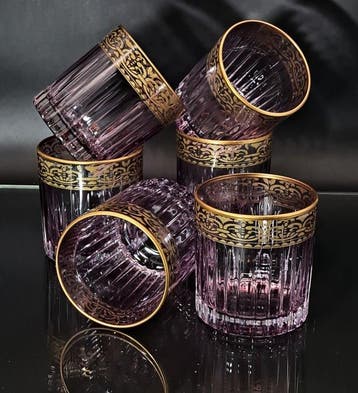 Artemisia - Drinkset (6) - Kristal, gouden zecchino - Whisky