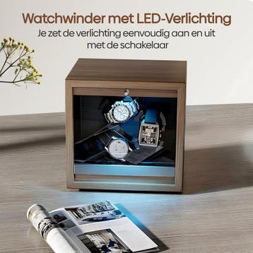 Watchwinder Hout - Horloge doos - Horloge winder - Bruin - O, Verzenden, Zo goed als nieuw