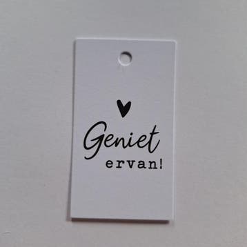 3x Cadeaulabel  geniet ervan! (Per 3 stuks, Cadeaulabels), Ophalen of Verzenden, Nieuw