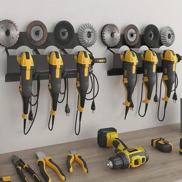 Heavy-Duty Metalen Wandrek voor Gereedschap - 3-Laags Organi, Verzenden, Nieuw