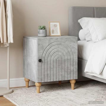 vidaXL Nachtkastje 2 st Betongrijs 43 x 34,5 x 50 cm Bewerkt, Minder dan 45 cm, Verzenden, Nieuw, Minder dan 55 cm