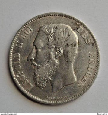 België. Leopold II. 5 Francs 1870 (Zonder minimumprijs)