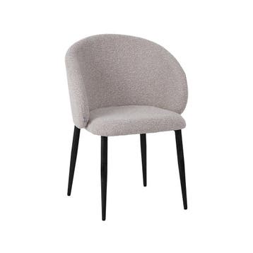 Stoel Yuki | Naturel | Royal Boucle | Zwart Metalen Frame |, Verzenden, Nieuw in verpakking