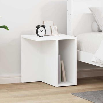 vidaXL Bijzettafel Wit 37 x 32 x 40 cm Bewerkt hout, Verzenden, Nieuw, Minder dan 45 cm