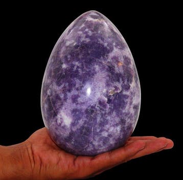 Grote 3,9 kg lavendel-lepidoliet kristal ei - 18,5 cm -