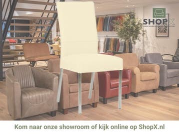 Leren eetkamerstoel Real - Toledo Polar (crème) - Poten, Huis en Inrichting, Overige kleuren, Nieuw, Ophalen of Verzenden, Eén